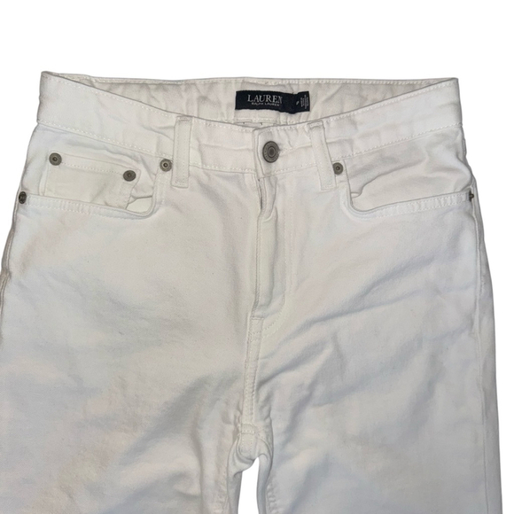 Women's Lauren Ralph Lauren White straight Jeans Size 6 petite spring - Picture 3 of 6
